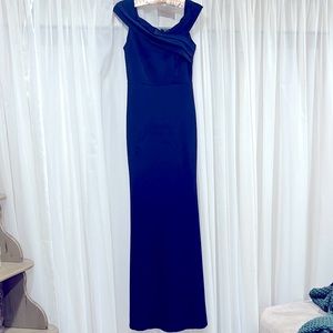 Navy Mermaid Evening Gown